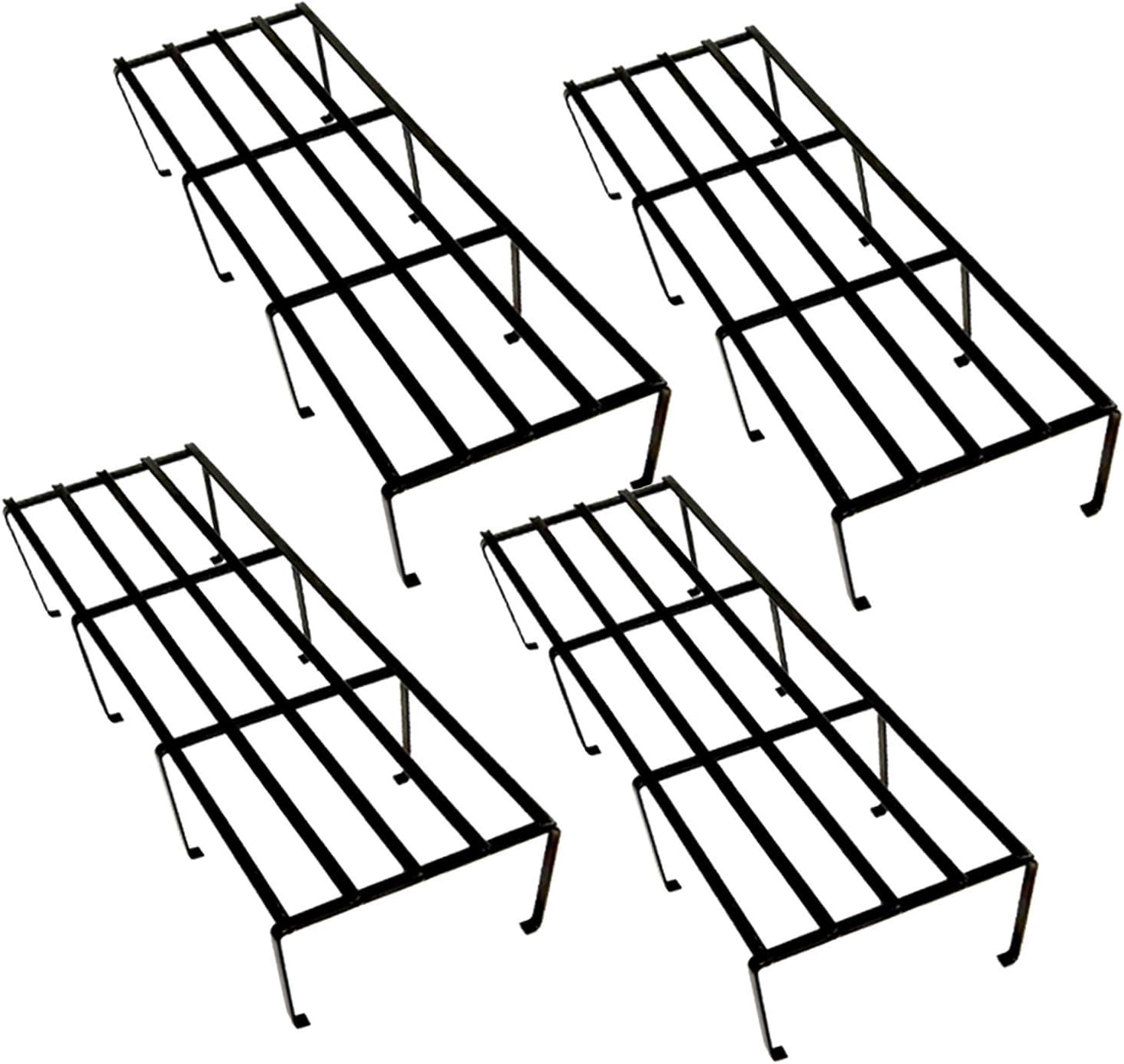 Bloomingdale Nordic Plant Stand/Pot Stand Heavy Duty Iron. Ideal Pot Stands for Plants in Balcony, Home Decor, Indoor and Outdoor Use Gamla Stand (Pack of 4), black