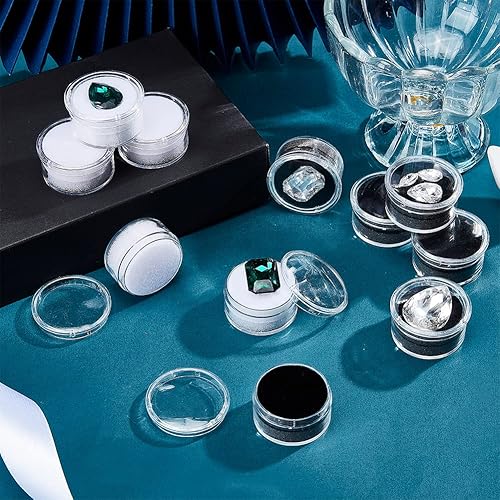 Miniatura 4 de CHGCRAFT 20 cajas de piedra redonda de 2 colores, pequeña caja de exhibición de piedras preciosas de diamantes sueltos de plástico con tapas