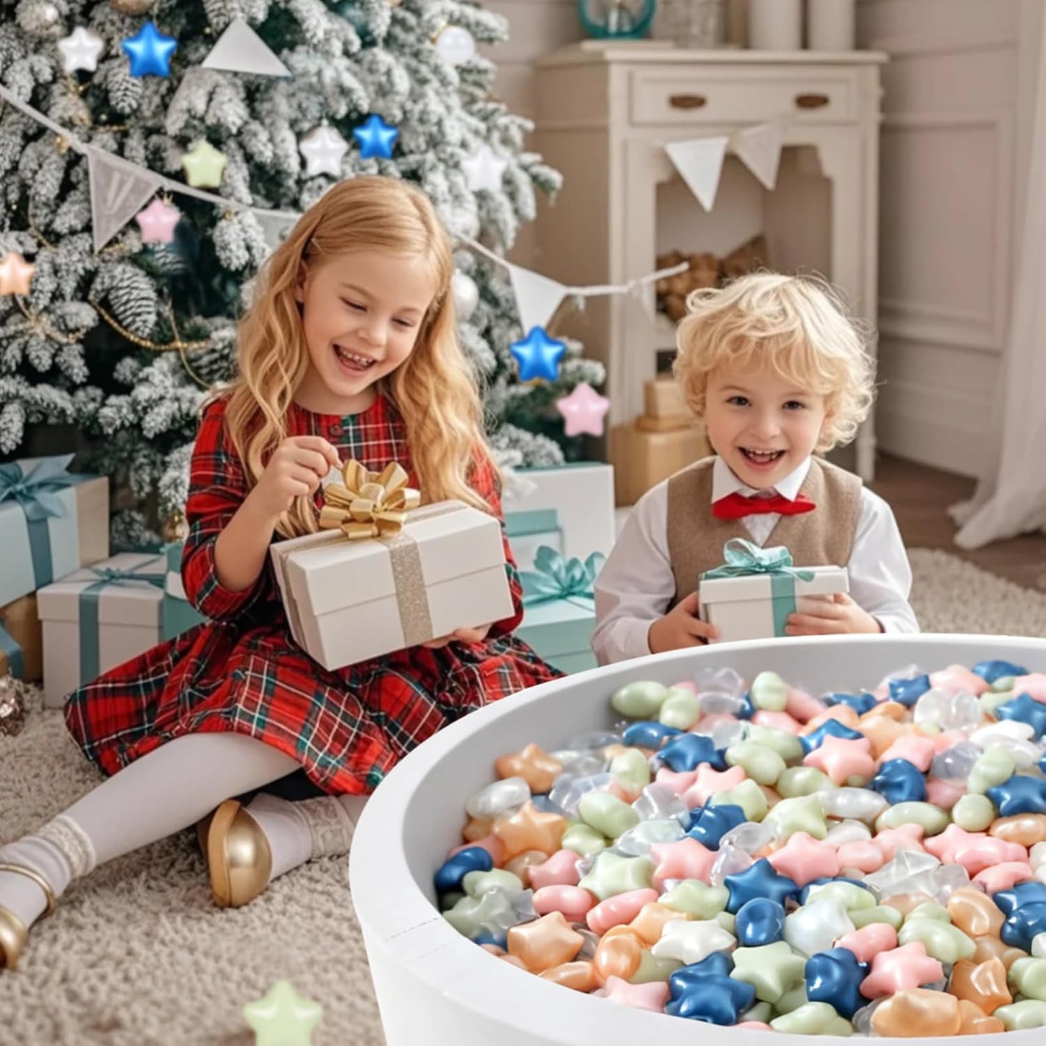 STARBOLO Ball Pit Balls for Kids - Pack of 100 200 500 BPA&Phthalate Free Non-Toxic Crush Proof Soft Plastic Balls Play Toys for Boys Girls Playpens, Tunnels, Indoor Outdoor Play & Xmas Party Decor image 2