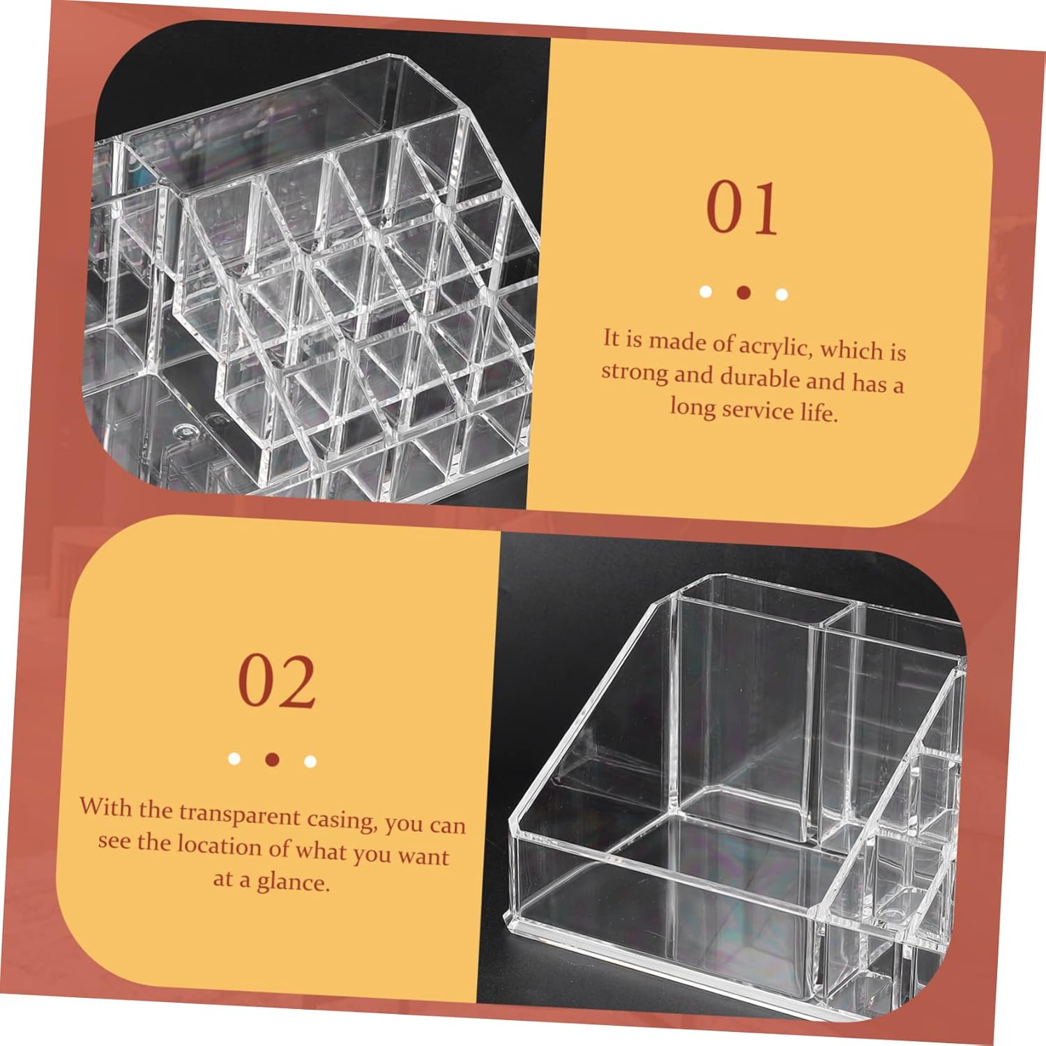 Acrylic Cosmetic Display Case Makeup Organizer Storage Box Desktop Makeup