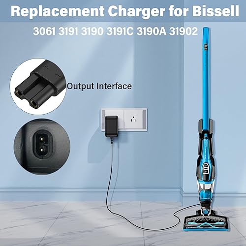 Miniatura 5 de Cargador de 14 V para Bissell 3061 Cable de alimentación de carga al vacío de peso pluma para Bissell Powerlifter Ion Pet 3191 3190 3191C 3190A