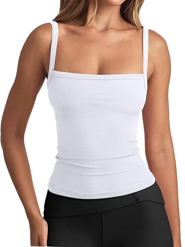 REORIA Womens Square Neck Tank Top