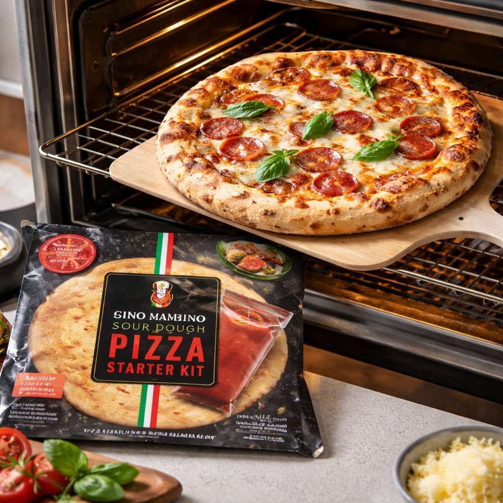 Gino Bambino Sourdough Pizza Starter Kit 2 Pack, Hand Stretched Stone Baked Pizza, 3 Crusts & 3 Sauce Pouches per Kit, 72 Hour Fermentation, Gourmet Pizza Kit, Total Net Wt 45.72 oz, Product of Canada