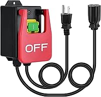 Vista 9 de Interruptor de seguridad monofásico de 110 V, interruptor de mesa Ortis Router con 2 enchufes hembra y arranque/parada sincronizados, paleta