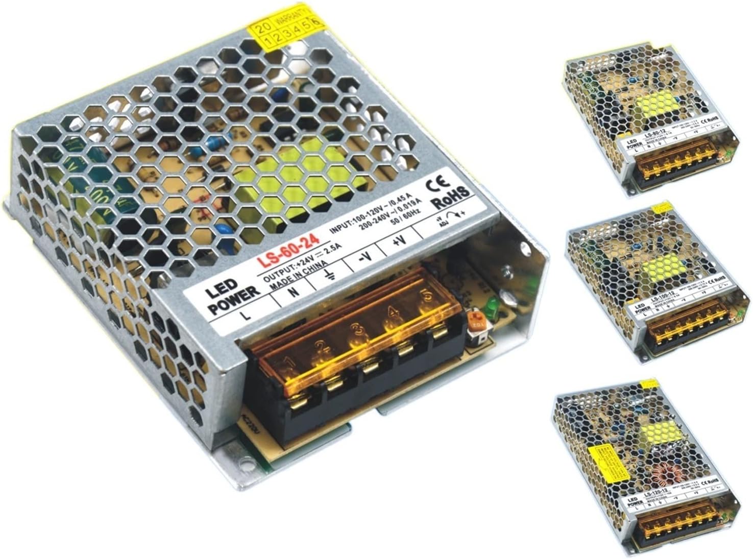 L12V Ming Switch Power Supply 220V110V to 24VDC Transformer Indoor Ultra-Thin Wide Voltage to Low Voltage(YJ-S300W-24V)