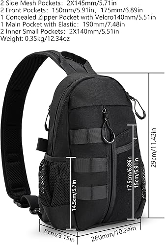 Miniatura 5 de VIPERADE CHS1 - Mochila cruzada para senderismo, con nailon 1000D, bolsa táctica de viaje para senderismo, bolsa cruzada para mujeres y hombres