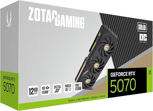 ZOTAC Gaming GeForce RTX 5070 Solid OC DLSS 4 12GB GDDR7 192-bit 28 Gbps PCIE 5.0 Gaming Graphics Card, IceStorm 2.0 Cooling, Spectra RGB Lighting, ZT-B50700J-10P - 8