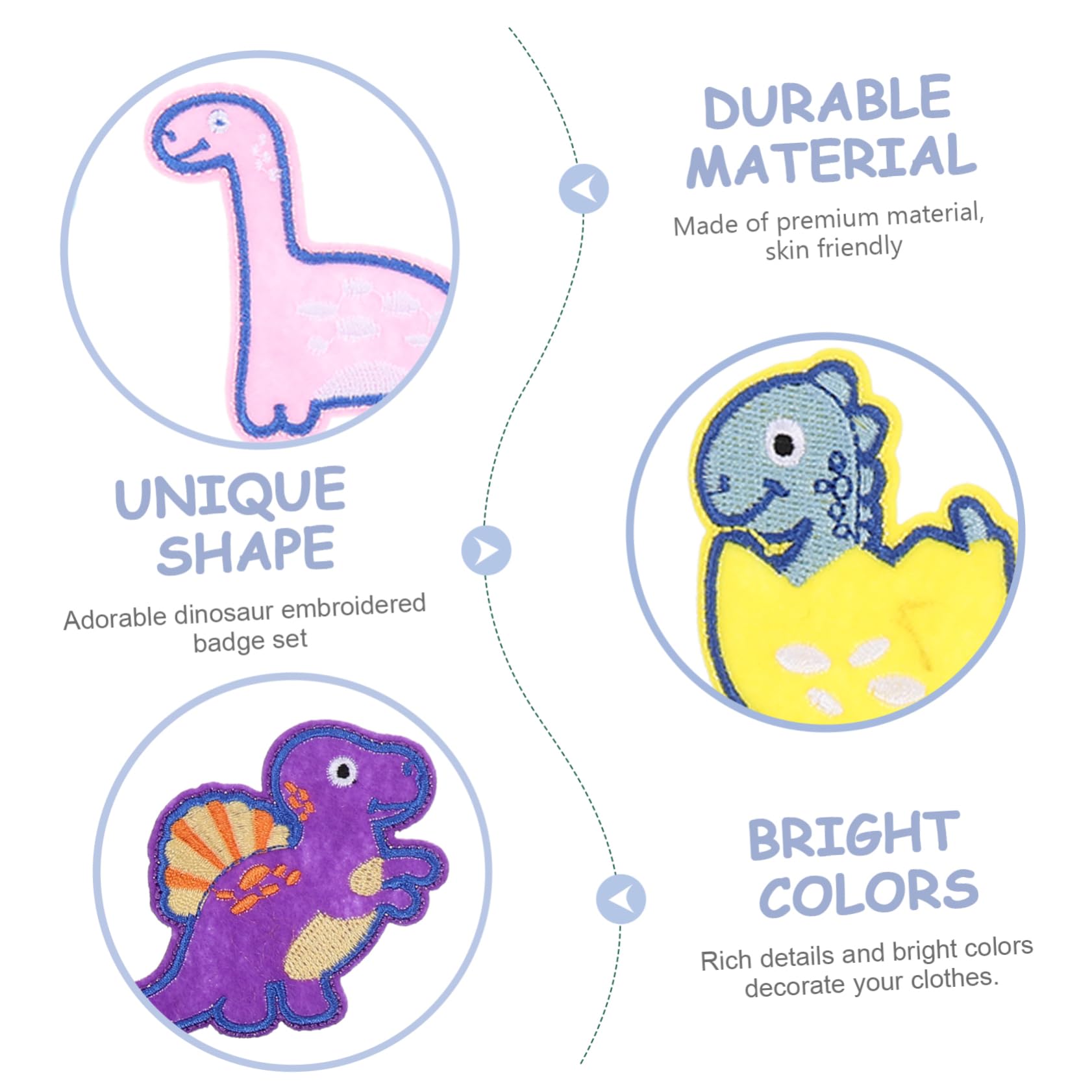 HOMSFOU 3 Pezzi Toppe Termoadesive Dinosauro per Riparazione Abbigliamento da Patches per Decorazione e Vestiti Facili da Applicare su Jeans Shirt e Giubbotti
