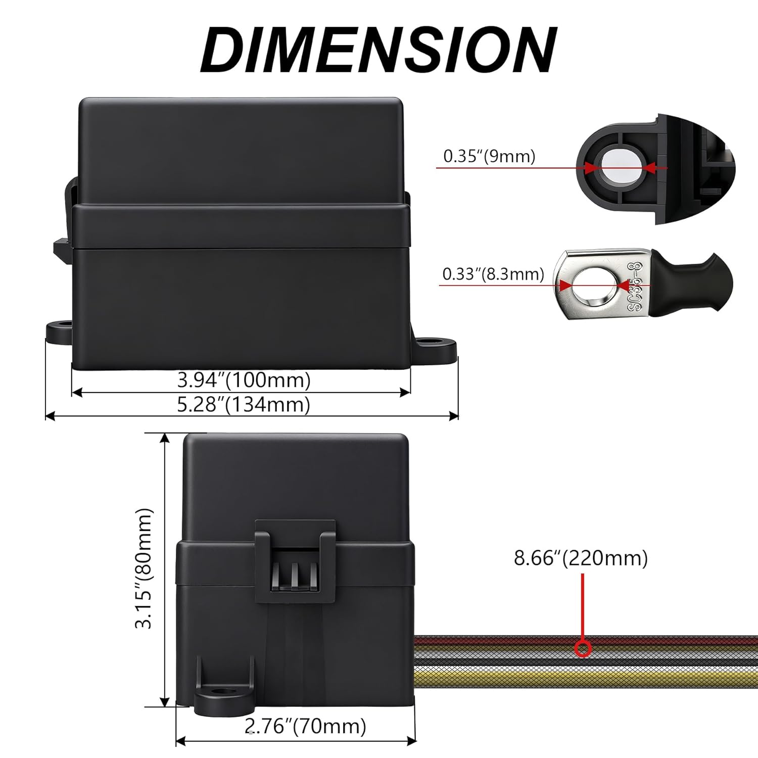 12V 80Amp Relay Box, 6 Way Pre-Wired Relay Box, 4 Relays and 6 Slot ATC/ATO Blade Fuses, Universal Relay Panel, for Automotive Car Truck Jeep
