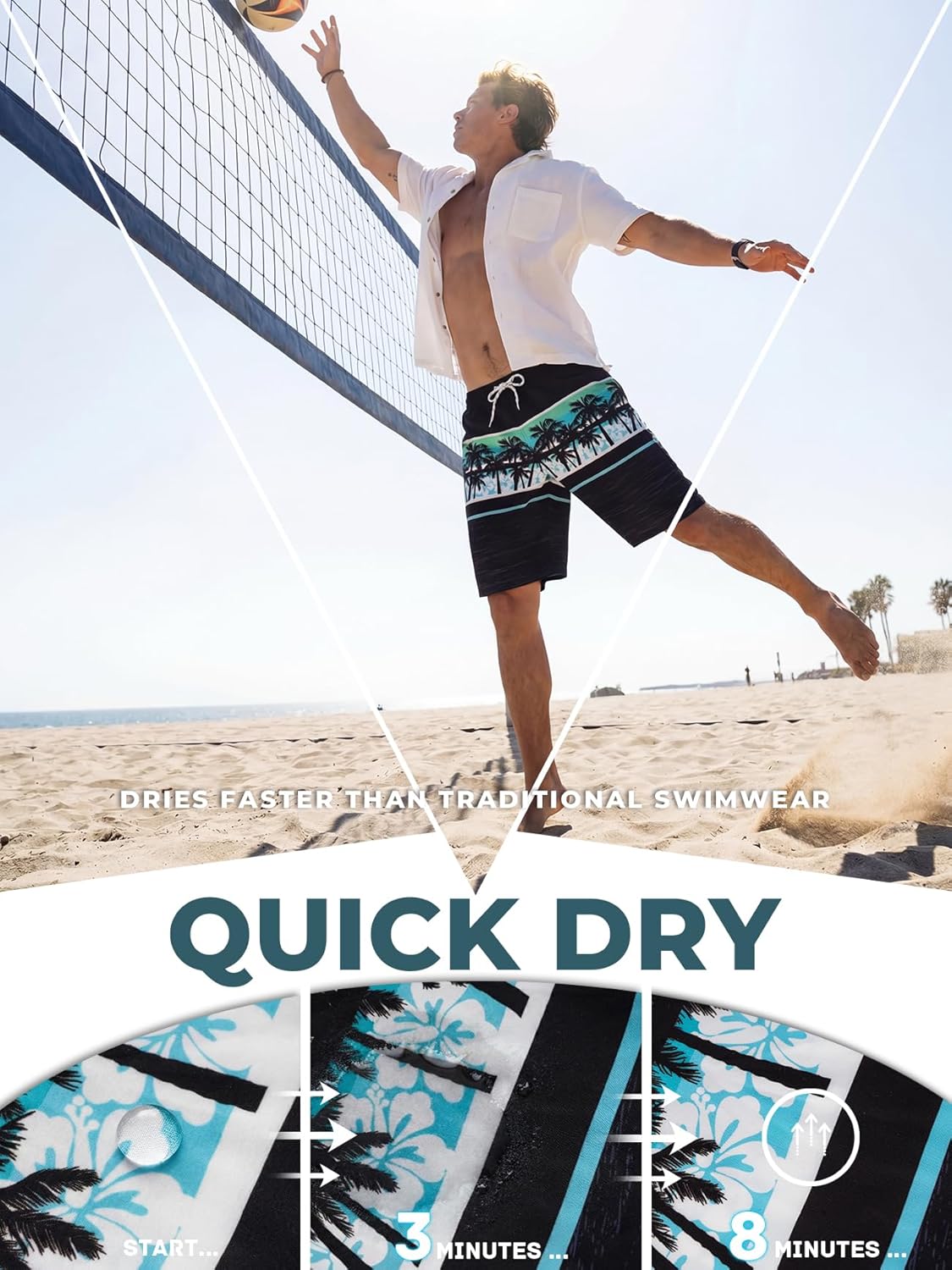 BRISIRA Mens Swim Trunks Bathing Suit 9 Inch Inseam Compression Liner Long Board Shorts Beach Swimsuit Swimwear Quick Dry