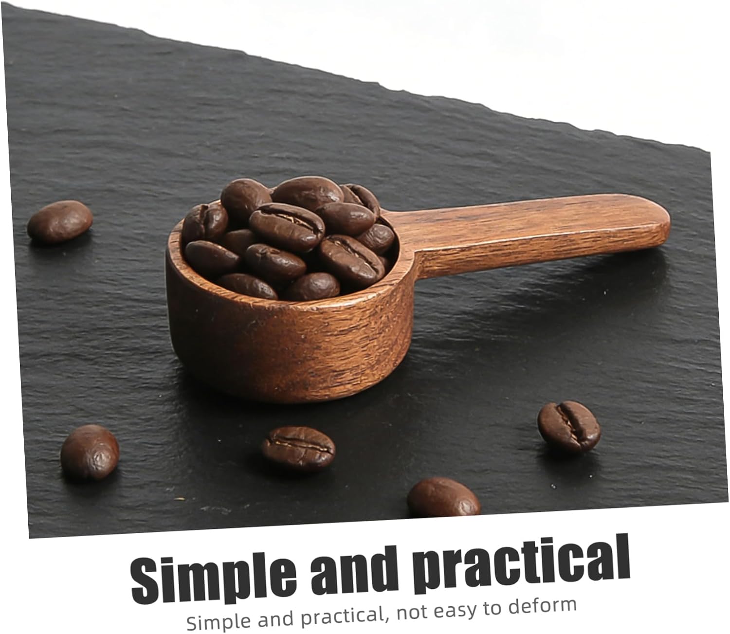 2pcs Retro Wooden Coffee Scoops Set 8g Capacity Short Handle Wear-resistant Multi-function Tea Spoon Home Kitchen Accessory with Storage Box