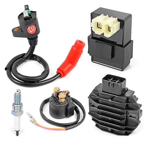 Miniatura 4 de CDI Box - Kit de relé rectificador de regulador de voltaje de bobina de encendido compatible con Honda Recon 250 TRX250 TETM 1997-2004 TRX250EX