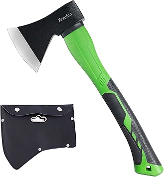 TEXALANR Axe with 14.5" Fiberglass Handle 600g Head Outdoor Camp Hatchet Forged Steel Blade
