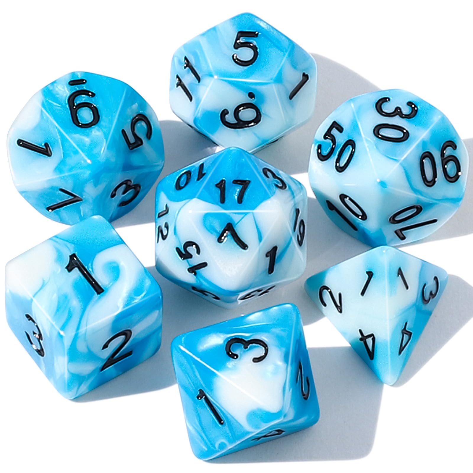 CiaraQ 7pcs Polyhedral Dice Set for Dungeon and Dragons MTG Table Games