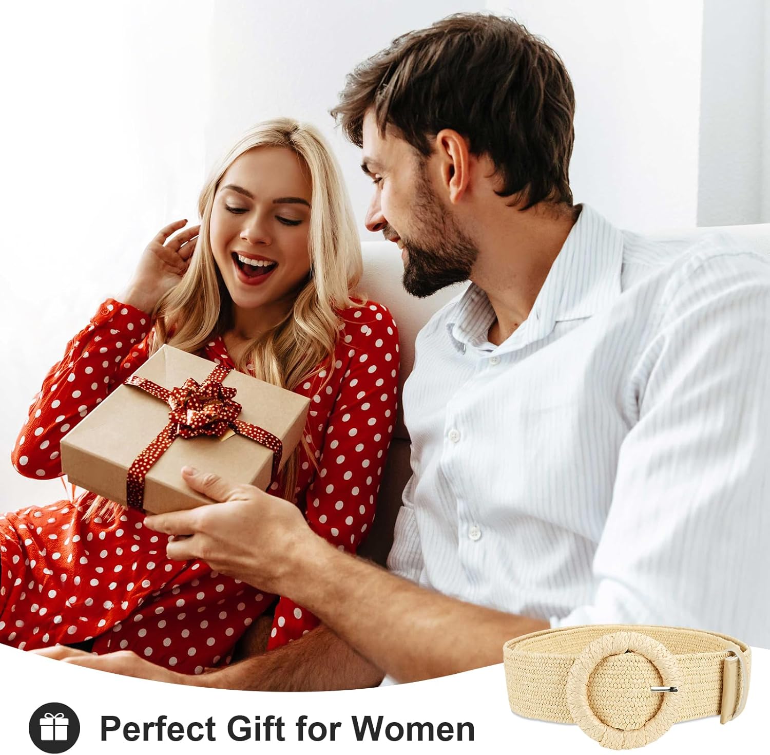 Straw Woven Elastic Belt for Women, Boho Braided Raffia Waist Belt, Stretch Rattan Belt for Summer Dresses - Image 7