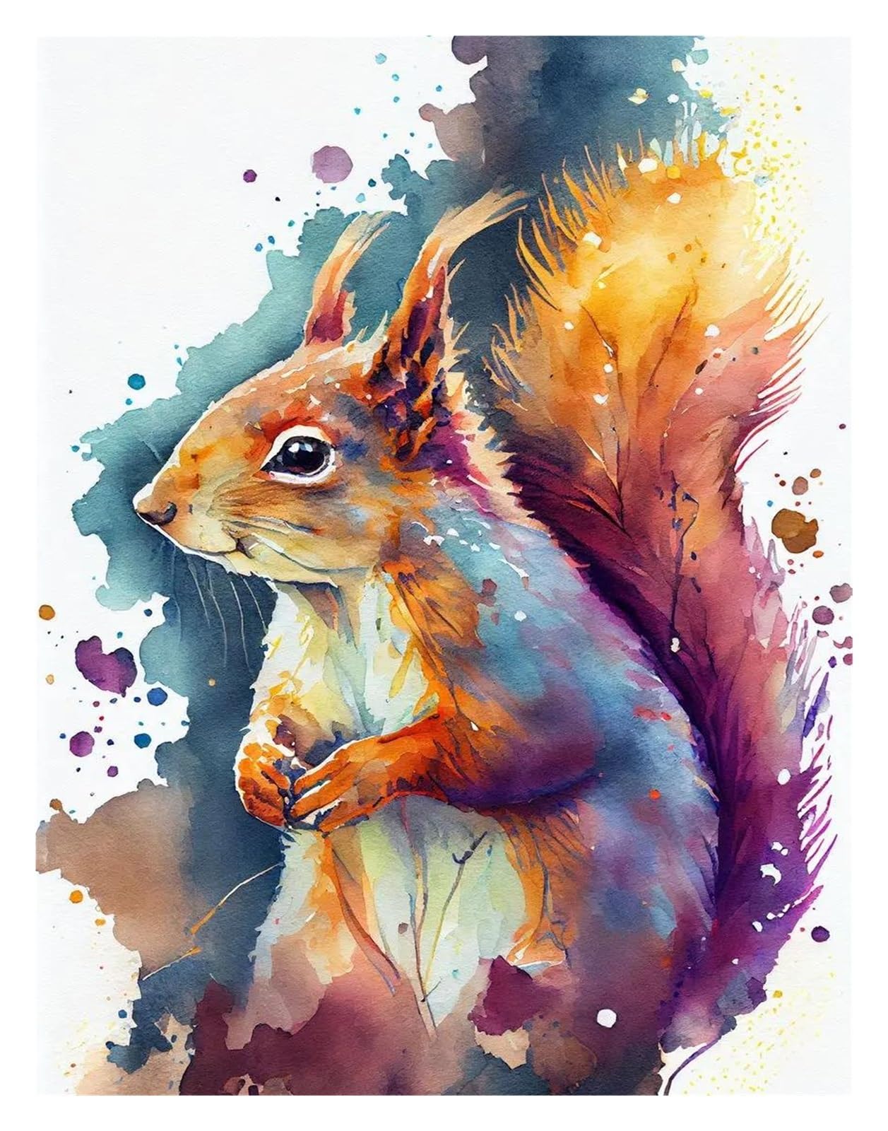 Tableau déco nature écureuil forêt 50x70cm pour salon