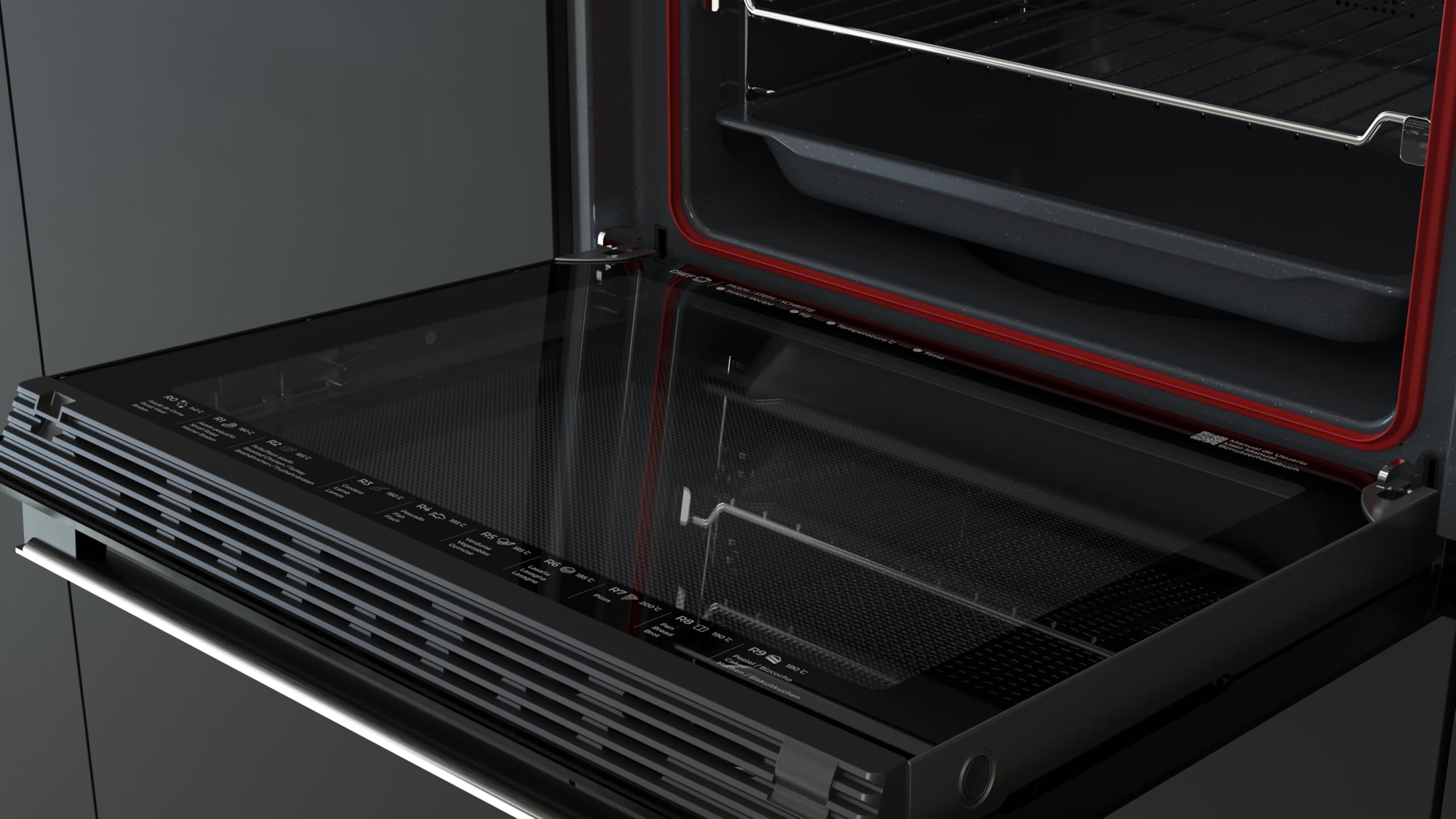 TEKA Horno Multifunción Airfry, Sistema HydroClean, 9 Funciones, 71L, Guías Telescópicas, Modelo NEO HSB 6466