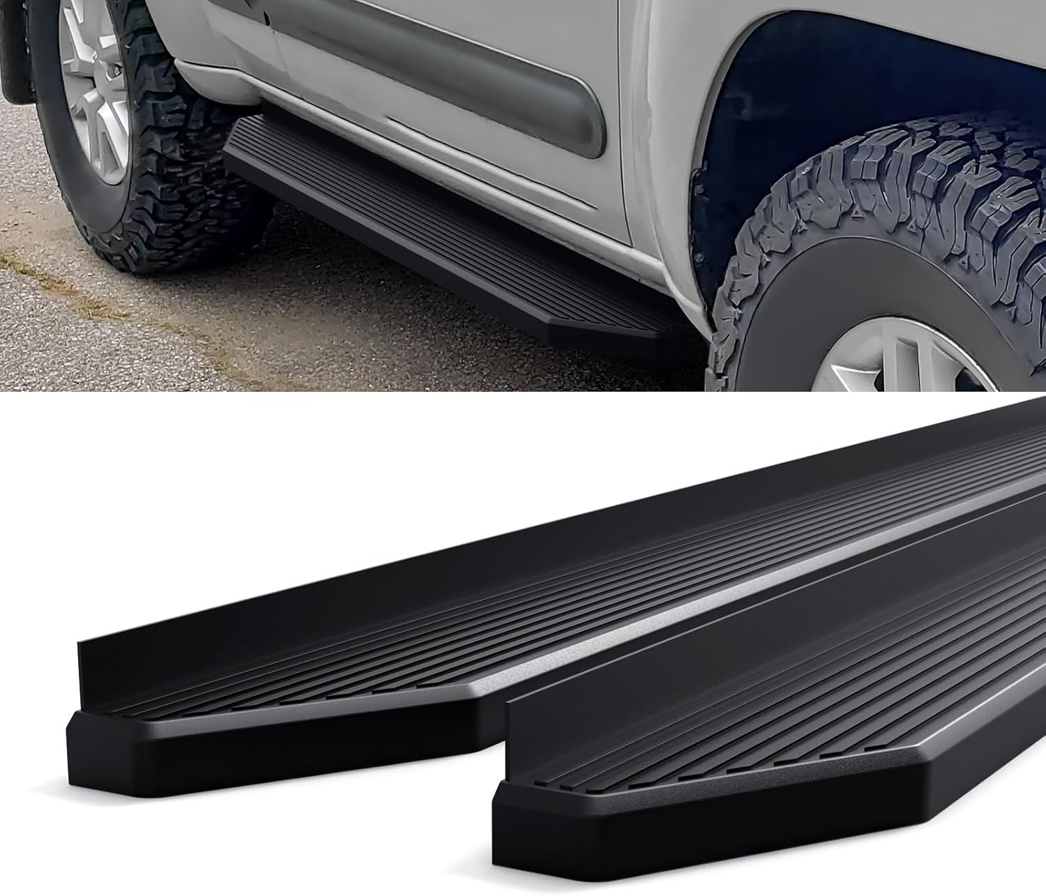 HD Ridez Flat Style Running Board 6" Black Compatible with Nissan Xterra 2005-2015 (Nerf Bar Side Steps Side Bars)