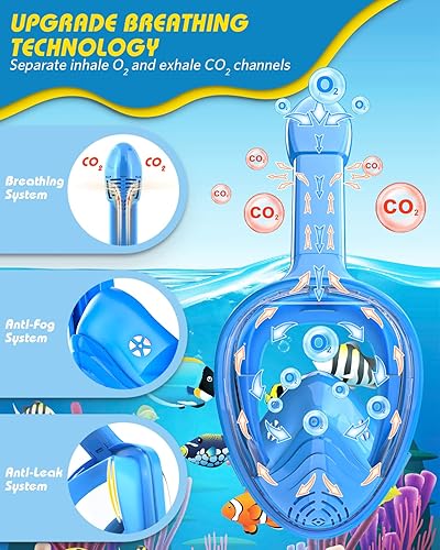 Miniatura 7 de QingSong - Máscara de esnórquel para niños máscara de esnórquel con soporte desmontable para cámara máscara de buceo panorámica de 180 grafos