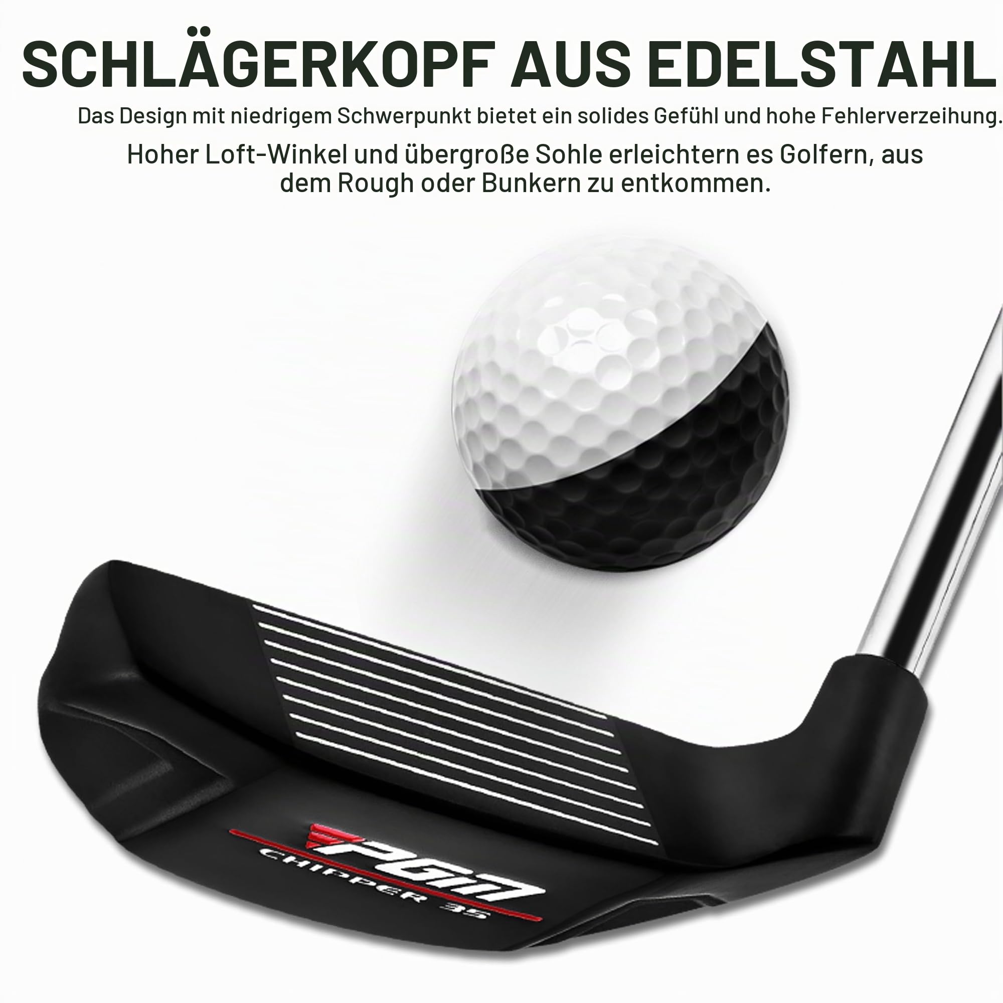 PGM Premium Sandkeil, Lob Wedge für Damen & Herren - Easy Flop Shots - Legal für Turnierspiele, schneidet schnell Schläge aus Ihrem kurzen Spiel - High Loft Golfschläger