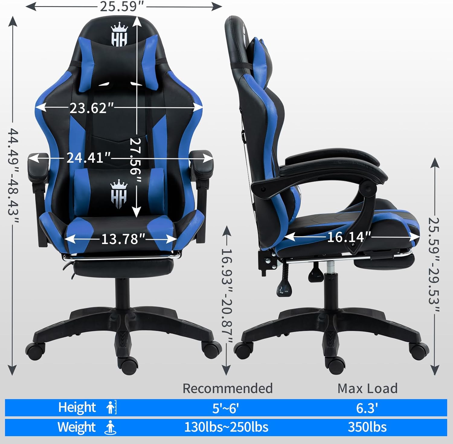 All components of the Salutrobusto Gaming Chair laid out for assembly