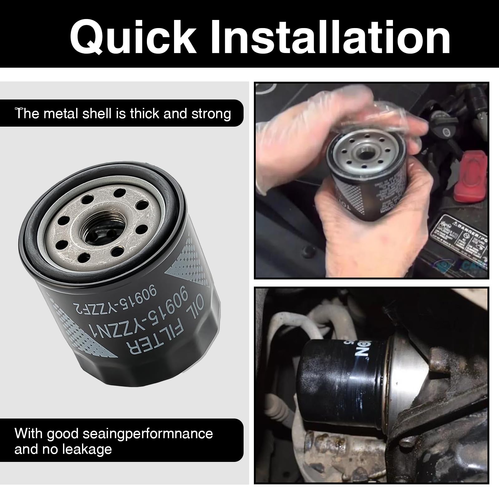 6PCS 90915-YZZN1 Engine Oil Filters with Drain Plug Washers