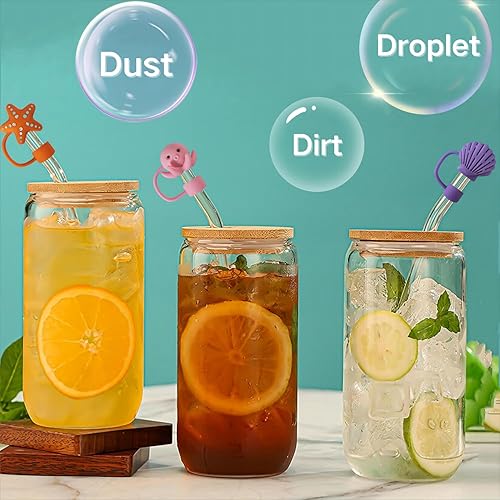 Miniatura 3 de 3 tapas de popote para copa Stanley, 0.394 in, 0.4 pulgadas, de silicona, lindos animales marinos, para accesorios de copa Stanley, vaso de 30 y 40