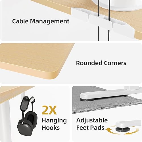 Miniatura 54 de INNOVAR Escritorio eléctrico de pie, escritorio de pie de altura ajustable, escritorio de pie de 40 x 24 pulgadas para computadora de oficina en