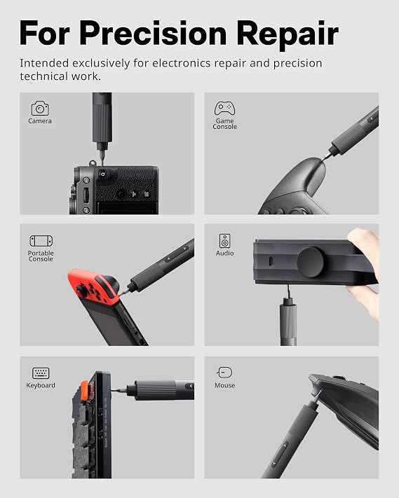 HOTO 25-in-1 Mini Electric Screwdriver, Precision Screwdriver Set | USB-C Rechargeable, Compact Magnetic Tool for Phone, Laptop, Camera, DIY Projects, Electronics Repair