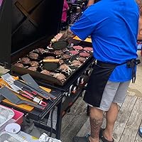 Vista 4 de Evelots Prensa de hamburguesas de hierro fundido, trituradora de hamburguesas presazonada para parrilla, prensa pesada para carne, queso a