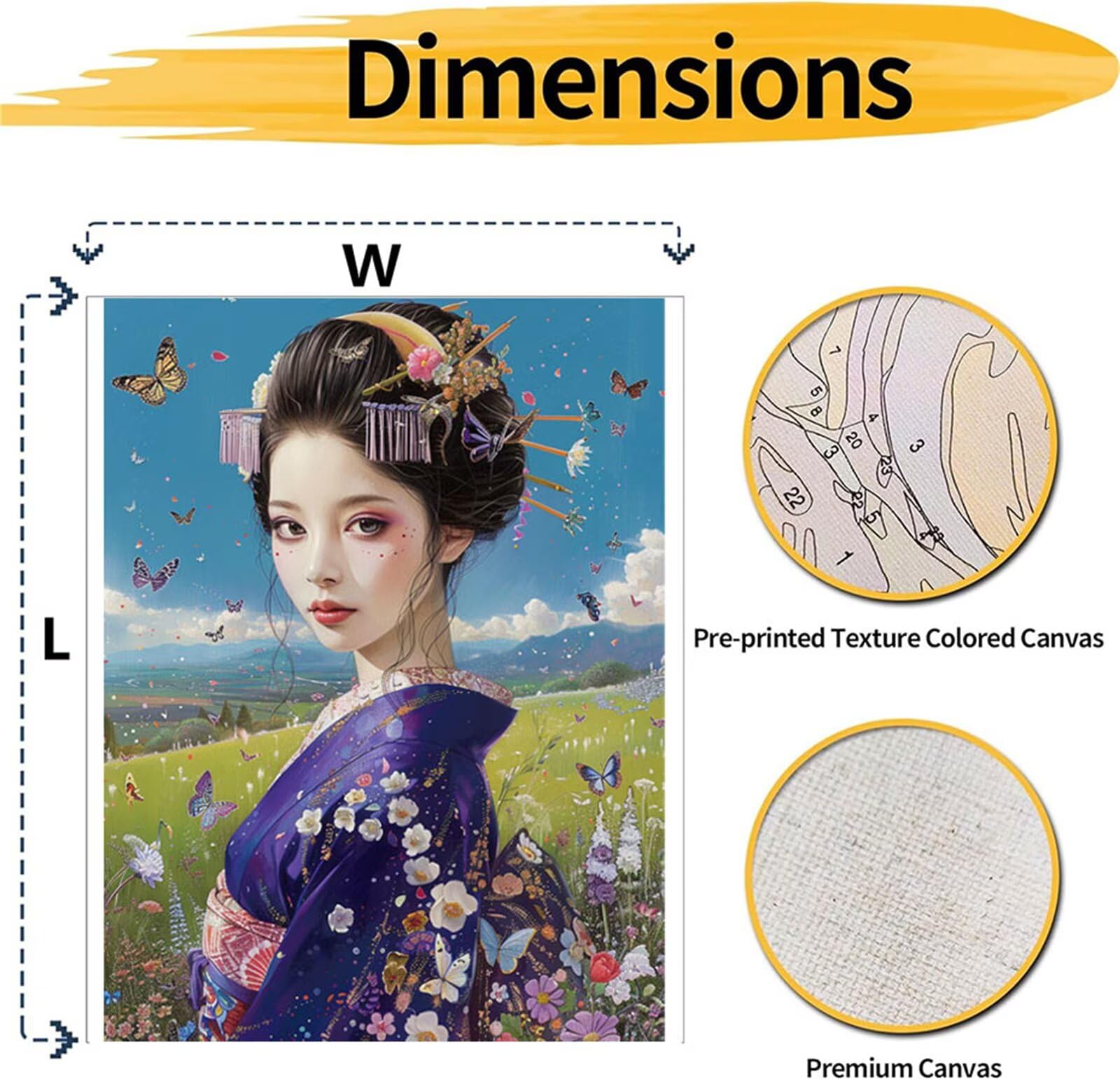 Dipingere con i Numeri per Adulti ragazza Paint by Numbers Kit Foglie Fai da te Hobby Creativi Adulti,Dipingi con i Numeri con Pennelli e Acrilico Pigmento,Decor della Casa Regalo 80x100cm M-593
