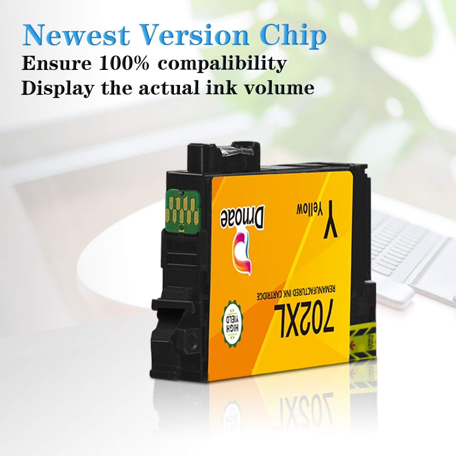 Lіmіtеd Stосk Drnoae Remanufactured Ink Cartridge Replacement for Epson 702XL T702XL 702 T702 to use with Workforce Pro WF-3720 WF-3730 WF-3733 Printer (3 Pack, Cyan Yellow Magenta)