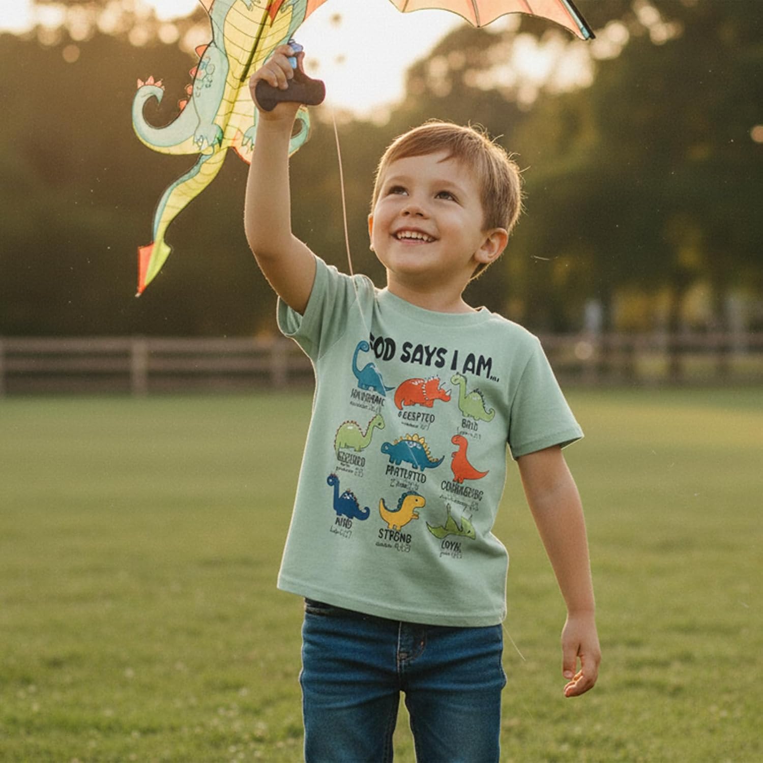 Toddler Baby Boy Summer Outfit God Says I Am Handsome Truck Tractor Shirt Short Sleeve Tops T-Shirt Little Kids Clothes - Image 3