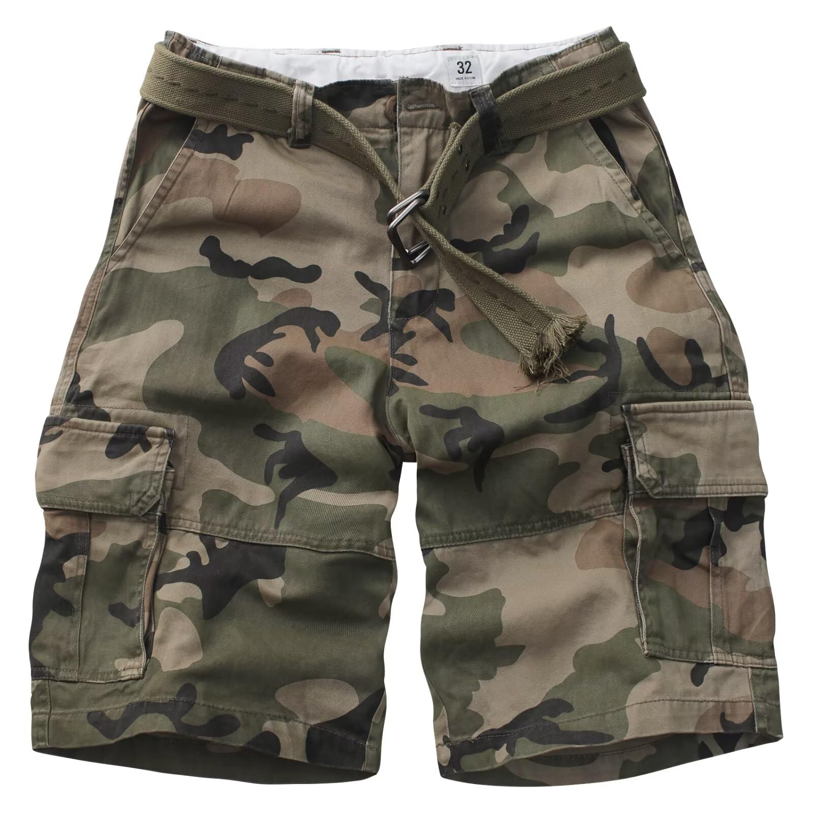 VATINNT Mens Cargo Shorts Casual Cotton Combat Shorts 8063 C29 Camo 34