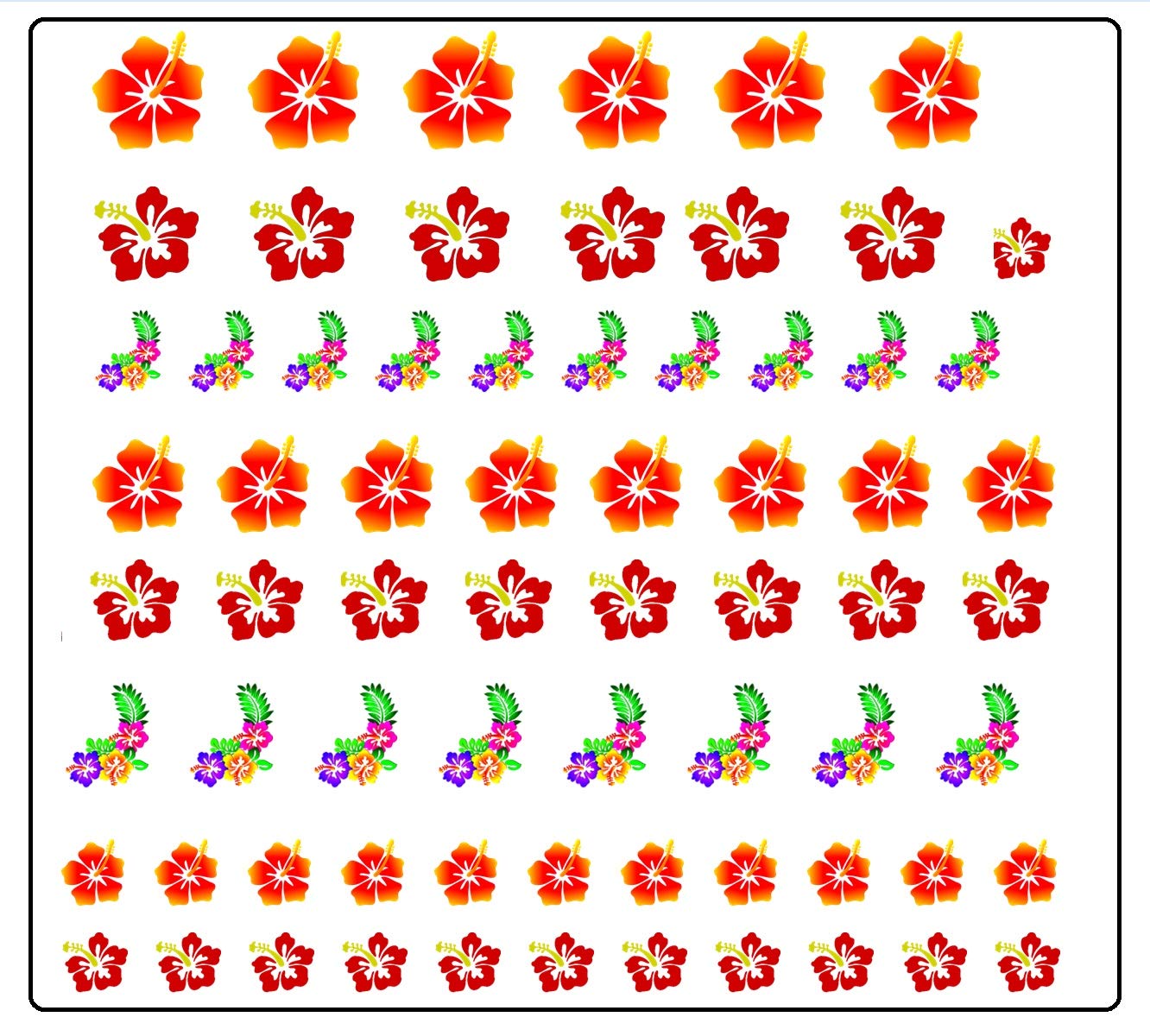 Hibiscus Flower Collections (Hibiscus Flower - Nail Art Decals)