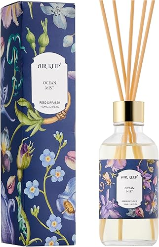 Miniatura 12 de Airkeep Juego de aceite difusor de varillas con varillas de caña, difusor de aroma de aceite de aromaterapia de vainilla para el hogar, oficina,
