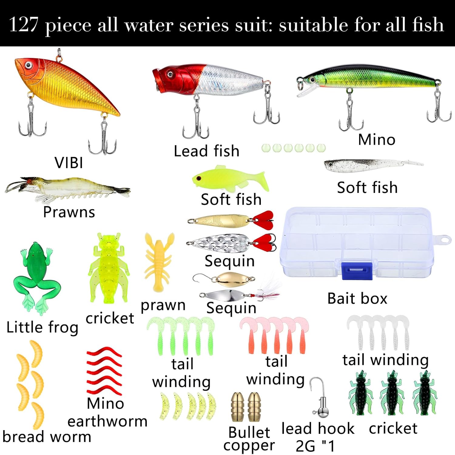 134 Pcs Black Sling Backpack Fishing Kit - All-in-one Tackle Set, Lures, Pliers, Lip Gripper, Scale Fishing Gear and Equipment for Men Adults