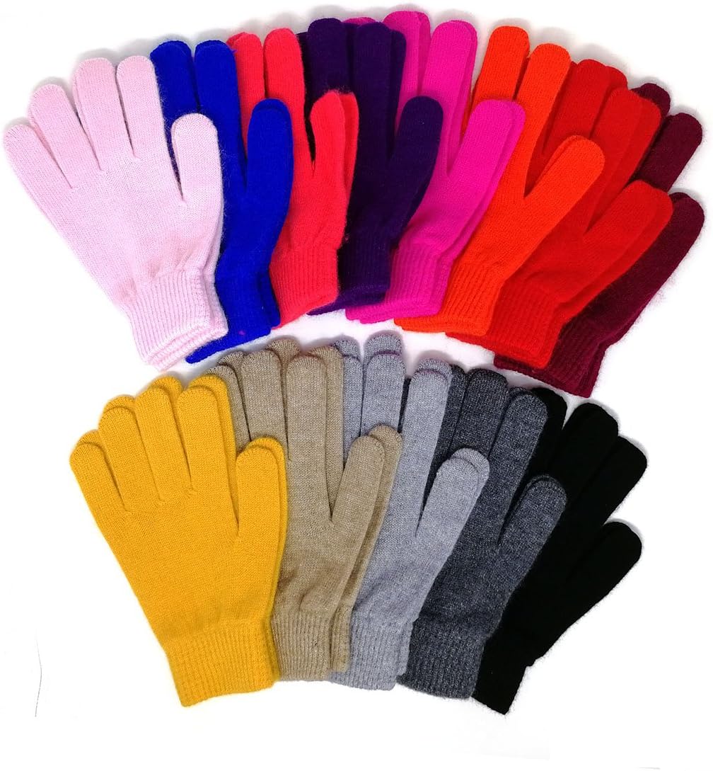 Pure Cashmere Women Full Fingers Gloves Ladies Knitted Gloves Mittens, Made in Inner Mongolian - Image 2
