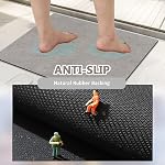 Absorbent Bath Mat for Bathroom 15.7x23.6 Inch Non Slip Quick Dry Bathroom Rug Carpet Diatomaceous Earth Bathroom Floor Mat Rug Kitchen Entrance Door Mats Carpet Home Floor Mat (Grey)