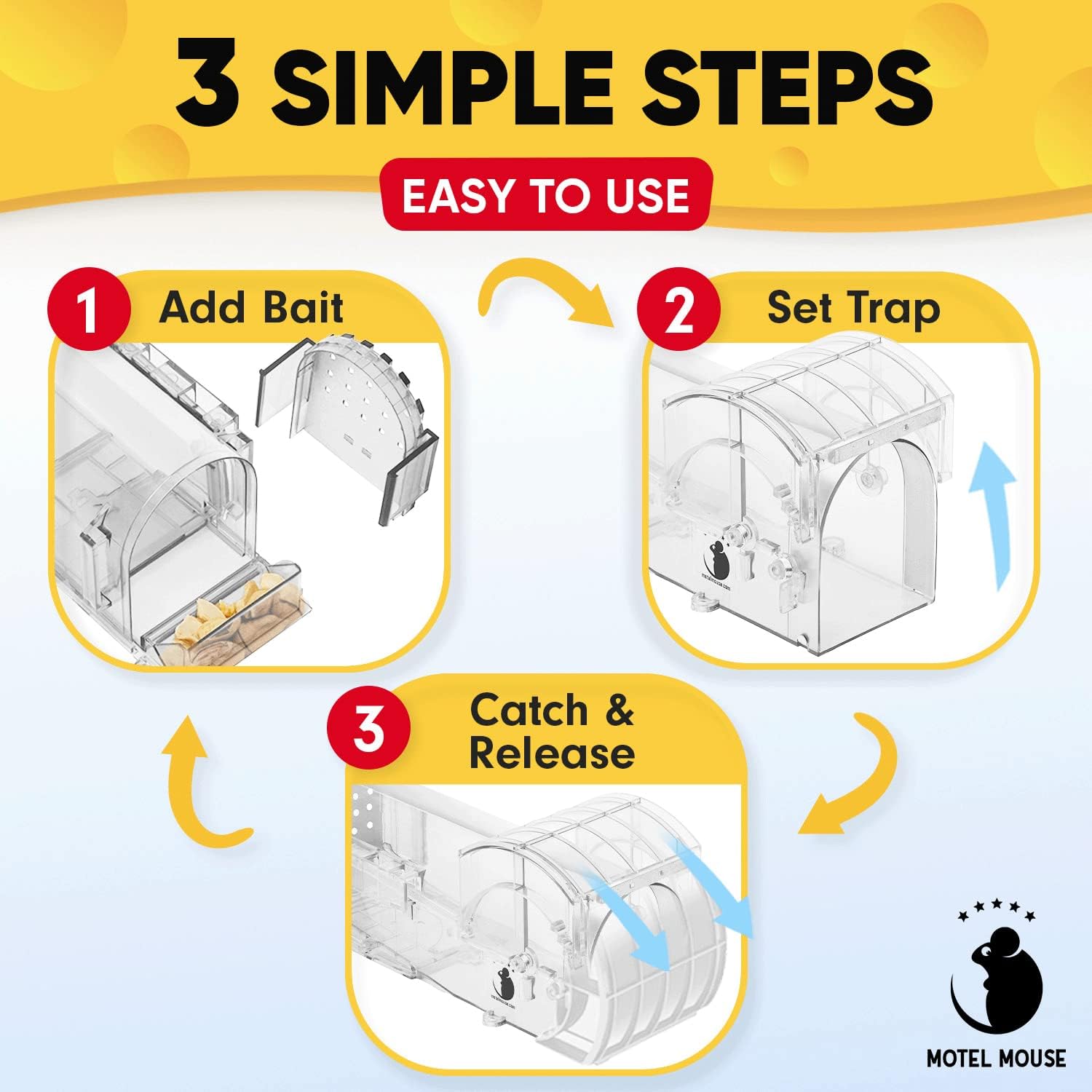 Humane Mouse Traps Indoor for Home Live Mouse Trap Catch and Release Mouse Traps Indoor Humane No Kill Mice Trap for House Indoor Reusable Mousetrap Trap Rat Trap Rodent Trap Alternative to Bucket