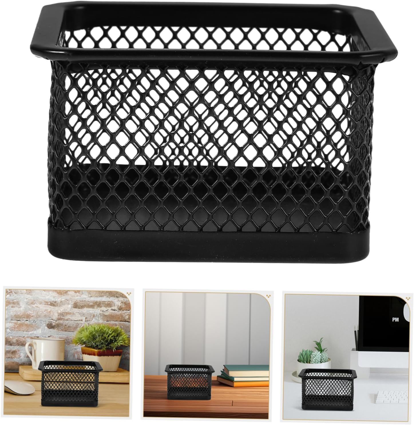 Alipis 4pcs Clip Organizer Black Mesh Desk Holder for Efficient Storage of Clips Snacks Study Supplies Versatile Office Home Desk Organizer