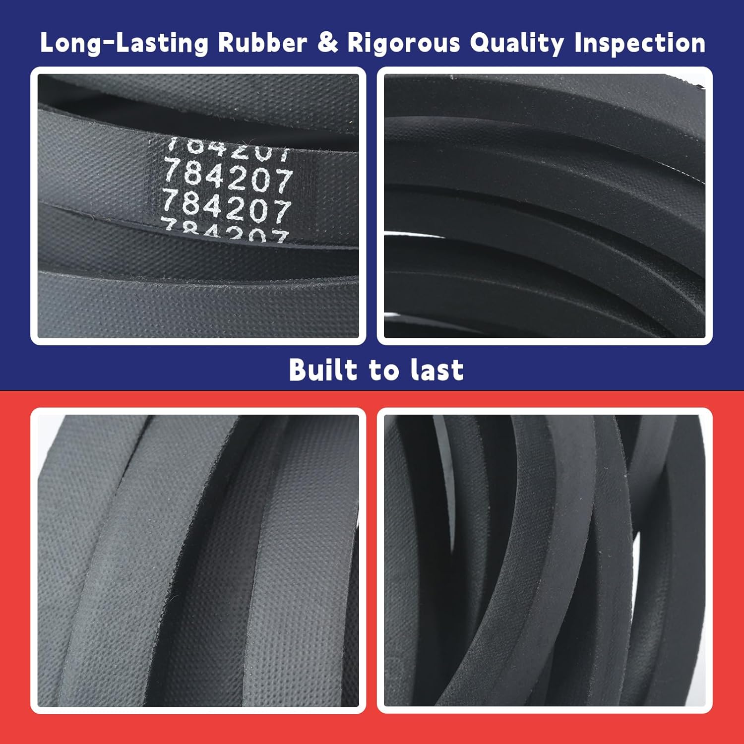 784207 Riding Lawn Mower Deck Belt Compatible with Hustler Super Z with 72" Deck, 5/8" x 195"