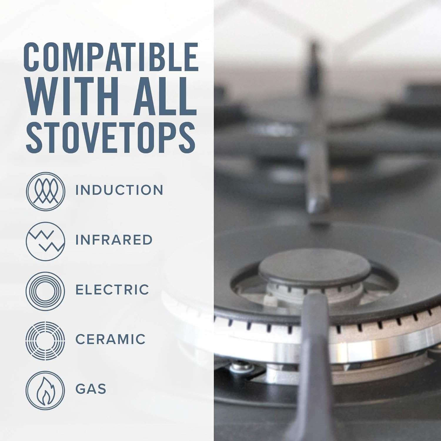 "Geoffrey Zakarian 13"" Non-Stick Cast Iron All Purpose Frying Pan, Titanium-Infused Ceramic Coating with Double Helper Handles - Gray": Home & Kitchen