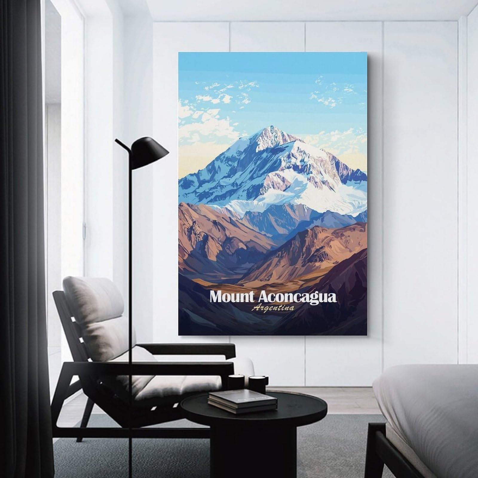 Junmoney Decorative Wall Artwork Mount Aconcagua, Argentina, 08x12inch(20x30cm), for Home, Office, Studio Or Guest Room, A Flexible Wall Accent for Shared Spaces