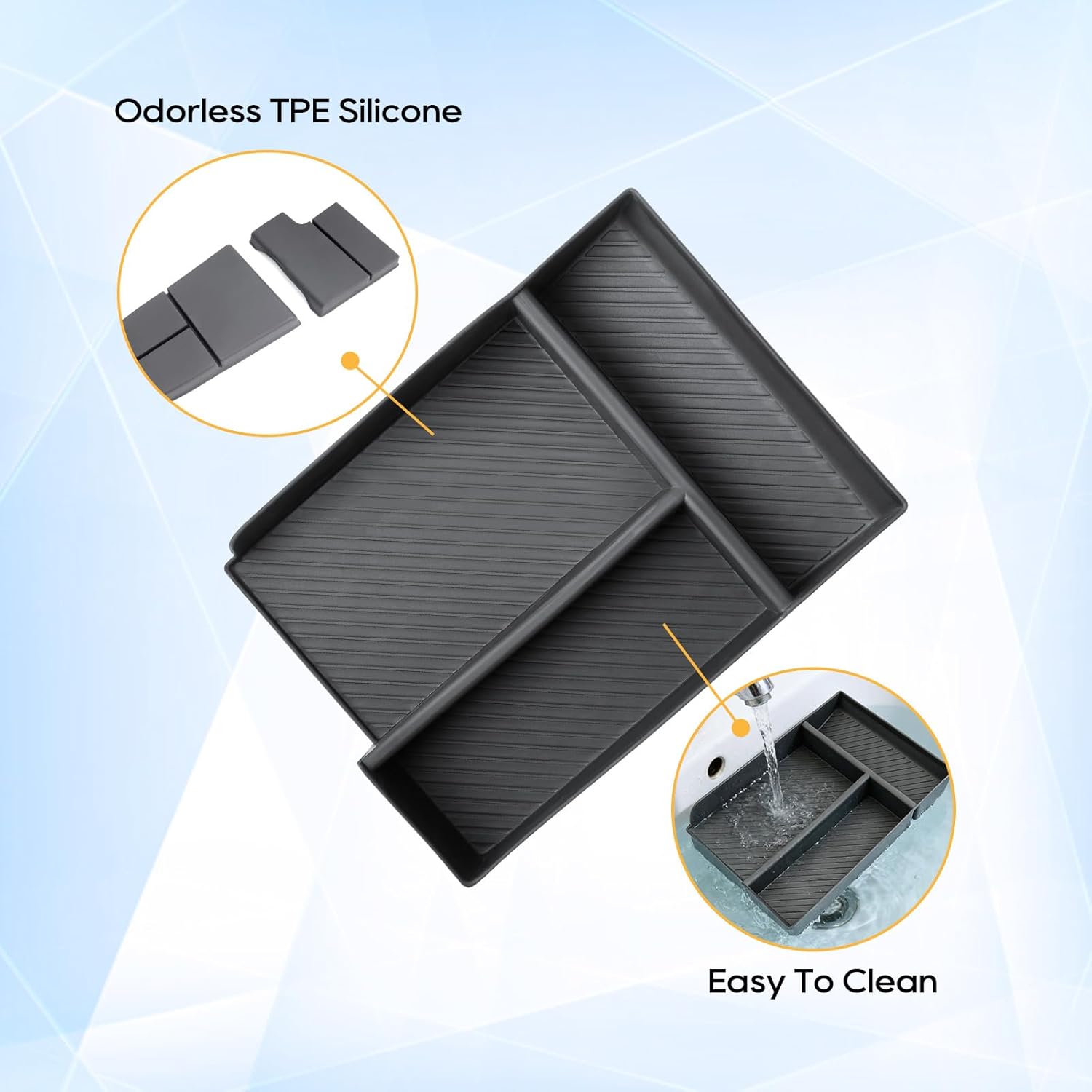 LFOTPP for Mazda CX-90 CX-70 Center Console Organizer for 2024 2025 2026 Mazda CX-90 CX-70 Middle Armrest Storage Tray Insert, OEM Fit, Non-Slip Waterproof 6PCS Interior Accessories