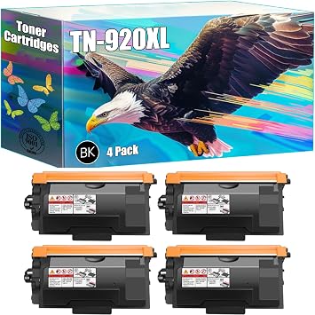 TN-920XL Toner Cartridges Compatible for Brother HL-EX415DW HL-L5210DN HL-L5210DW HL-L5210DWT HL-L5215DW HL-L6210DW HL-L6210DWT Printers, High Yield 7000 Pages, Clear Printing 4-Pack Black