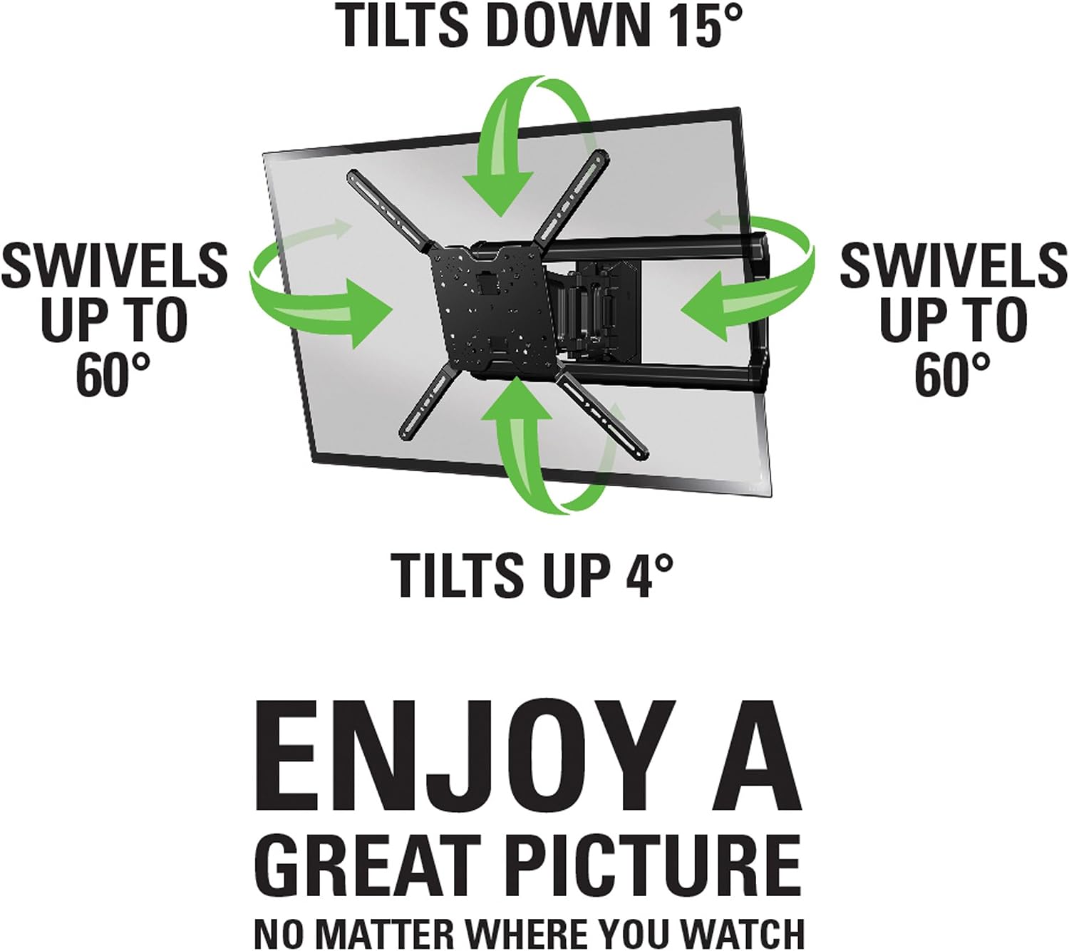 Sanus TV Wall Mount - Full Motion TV Mount for Screens up to 80" - Built-in Cable Management & Universal Design Works w/Samsung, LG, Sony, Vizio, and More