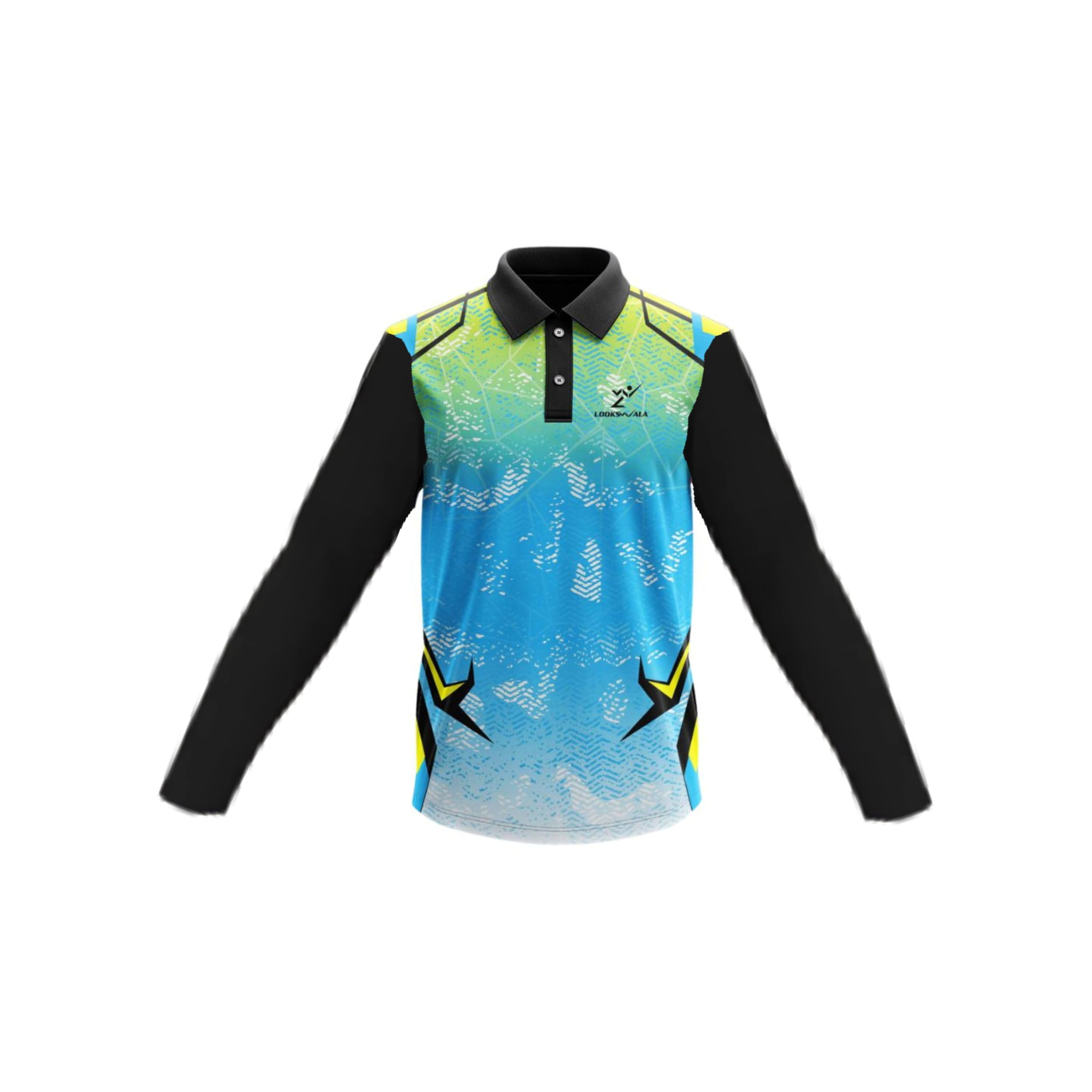 lookswala Unisex Adult Collar Neck Printed Design Sportswear T-Shirt with Full Sleeves | Regular Dry Fit Gym Cycle Yoga Fit Running Sports Tshirt-picture-18