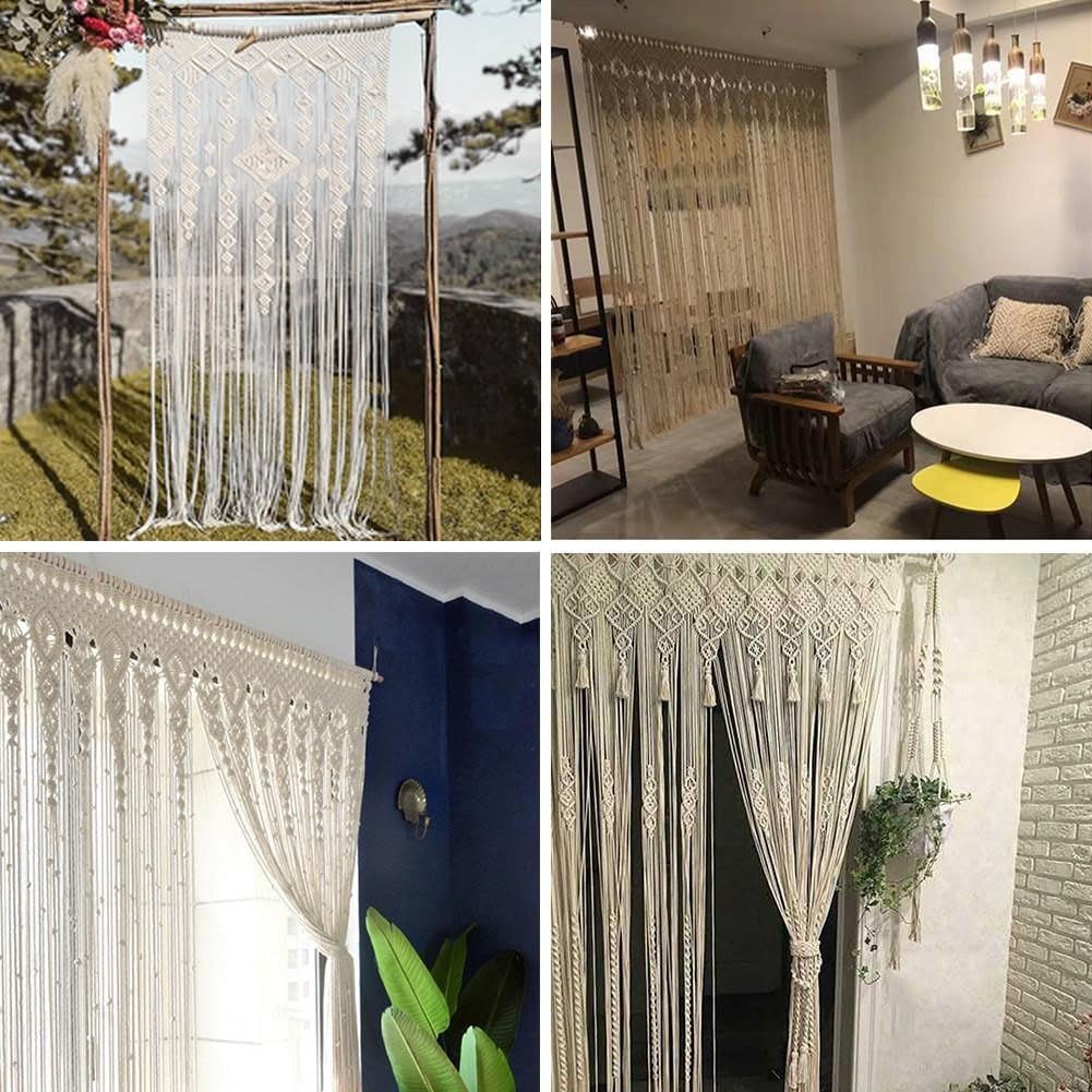 Rideau de porte en coton bohème tissé à la main pour décoration de fenêtre et de porte, convient pour les décorations de fond de mariage