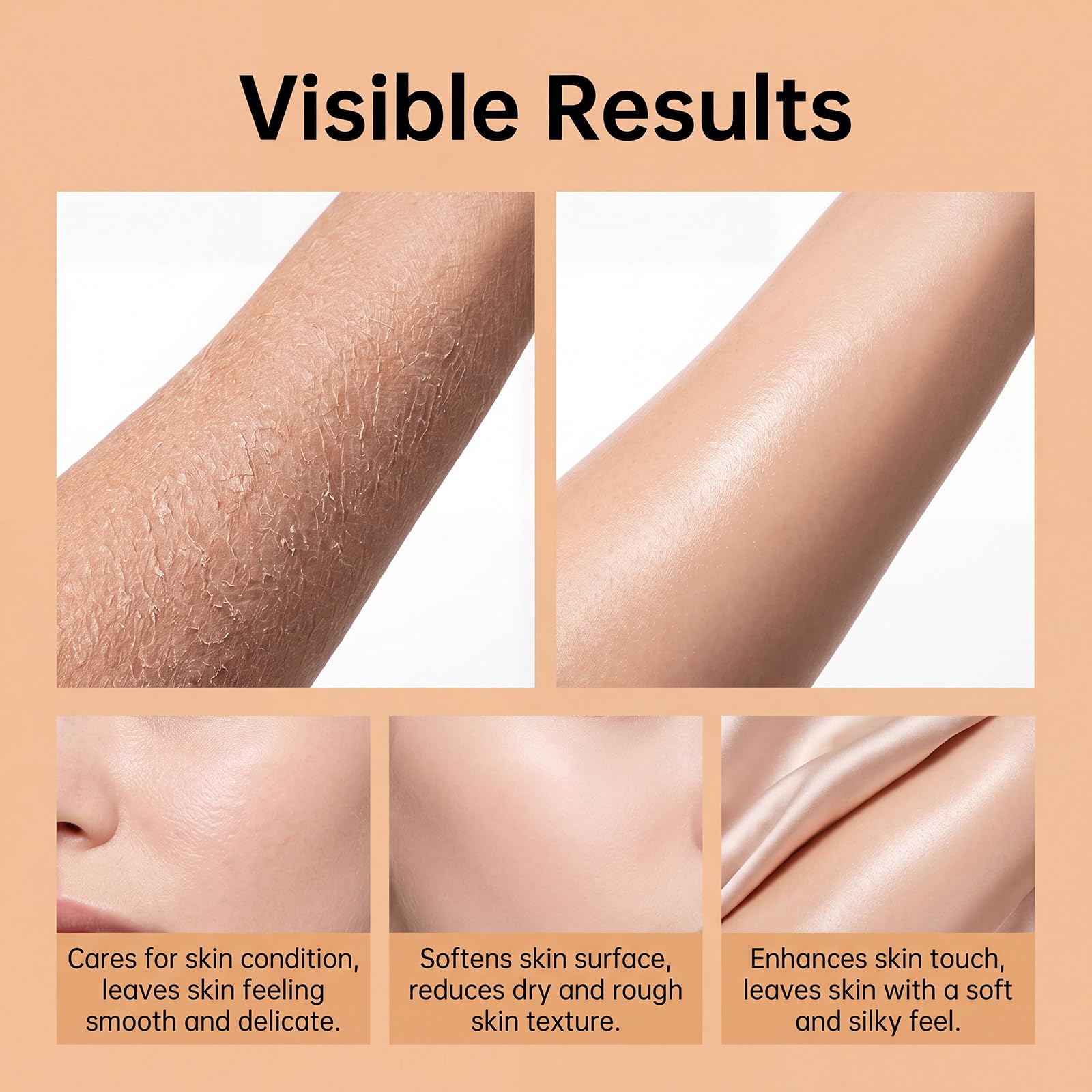 Olio per il corpo rassodante per donne - Assorbimento rapido - Olio per il corpo illuminante - Cura nutriente della pelle - Olio per il corpo setoso per l'idratazione quotidiana, tratta (8 bottiglie)